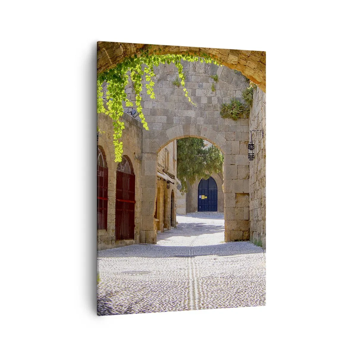 Impression sur toile - Image sur toile - Arches en pierre et rues pavées de style médiéval - 70x100cm - Le cortège apparaîtra bientôt - Décoration murale moderne pour le salon et la chambre ARTTOR