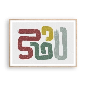 Affiche dans un chêne clair - Poster - Dans une langue inconnue - 100x70 cm