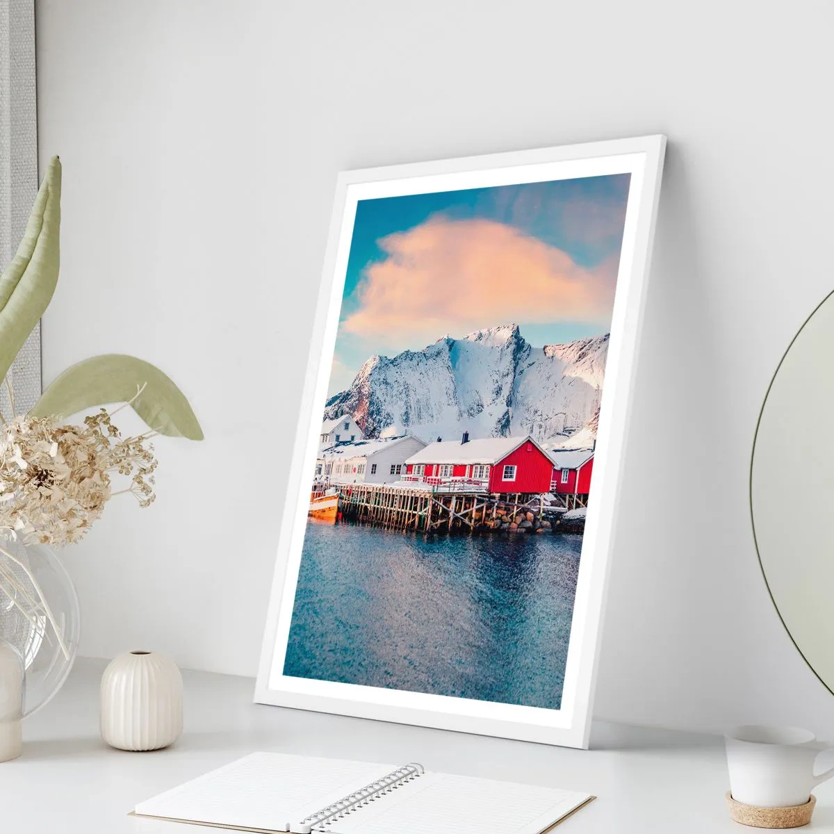 Affiche dans un cadre blanc - Poster - Retraite dans le nord - 40x50 cm