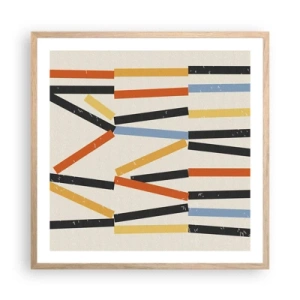 Affiche dans un chêne clair - Poster - Composition de niveaux - 60x60 cm