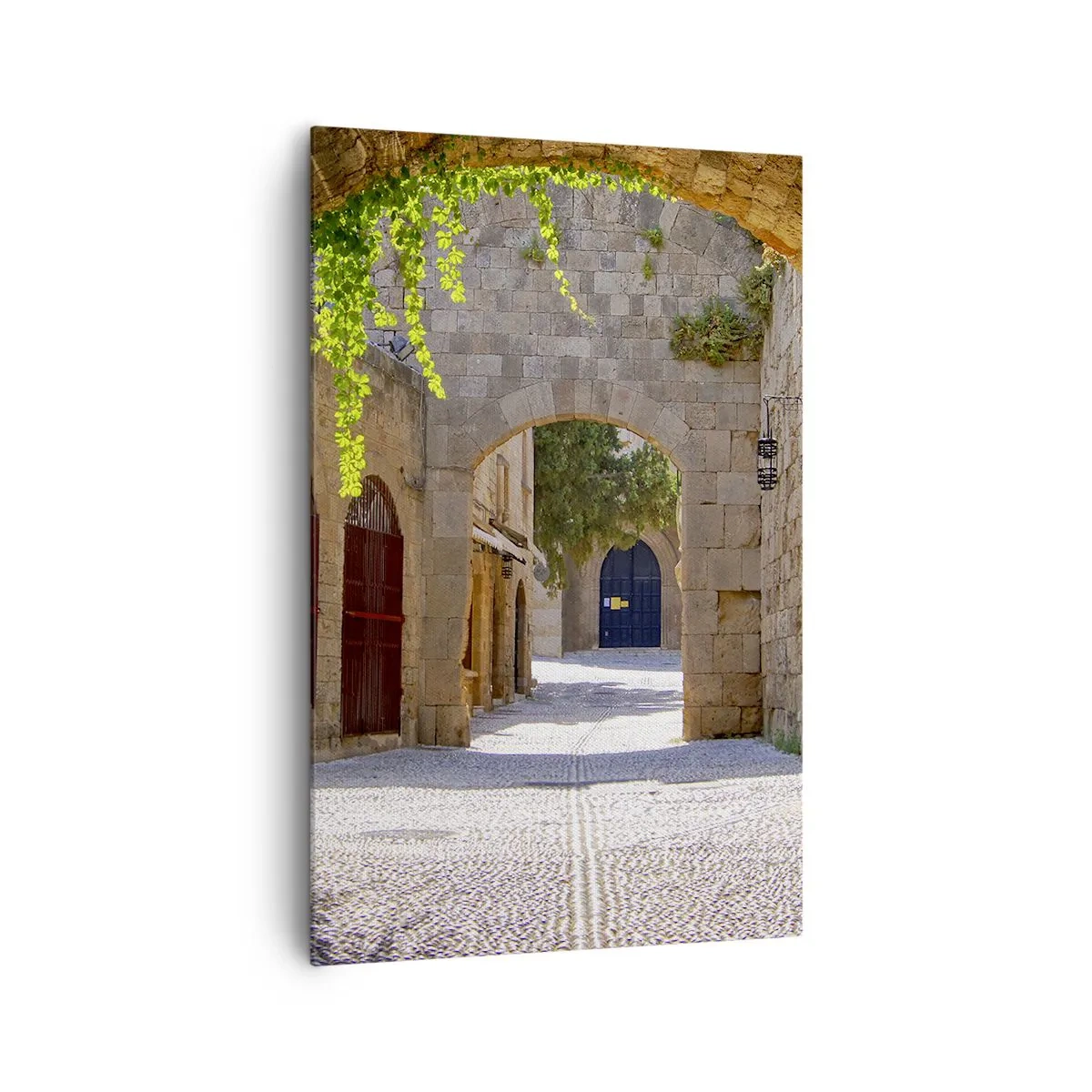 Impression sur toile - Image sur toile - Arches en pierre et rues pavées de style médiéval - 80x120cm - Le cortège apparaîtra bientôt - Décoration murale moderne pour le salon et la chambre ARTTOR