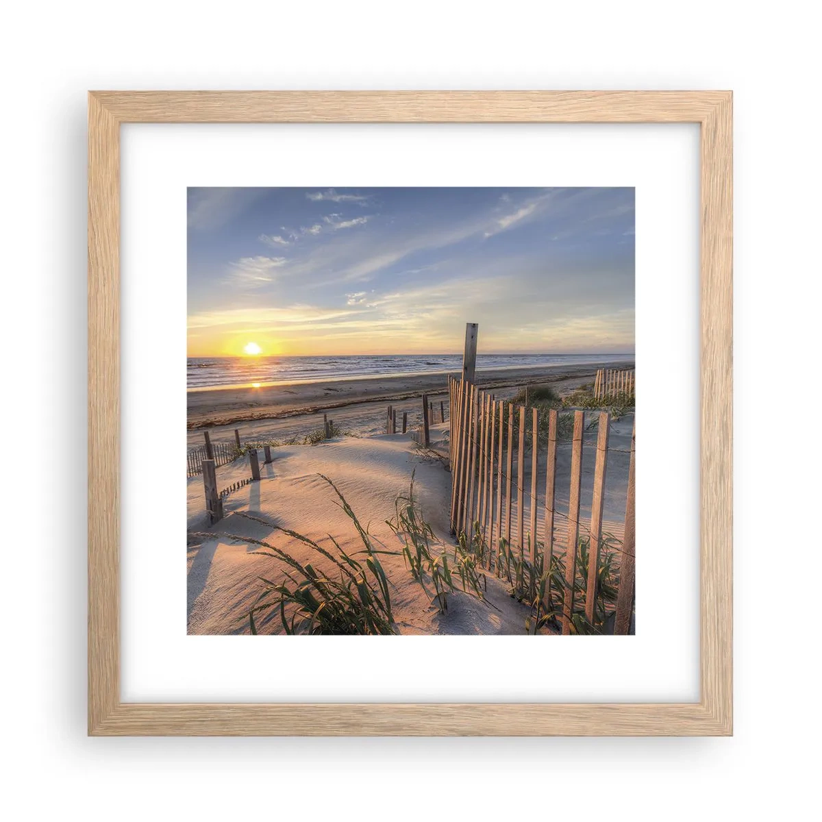 Affiche dans un chêne clair - Poster - Ombre et brillance du vent - 30x30 cm