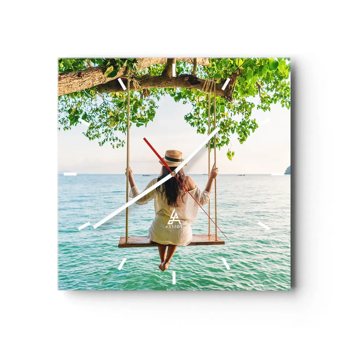 Horloge murale - Pendule murale - La vie est belle - 40x40 cm