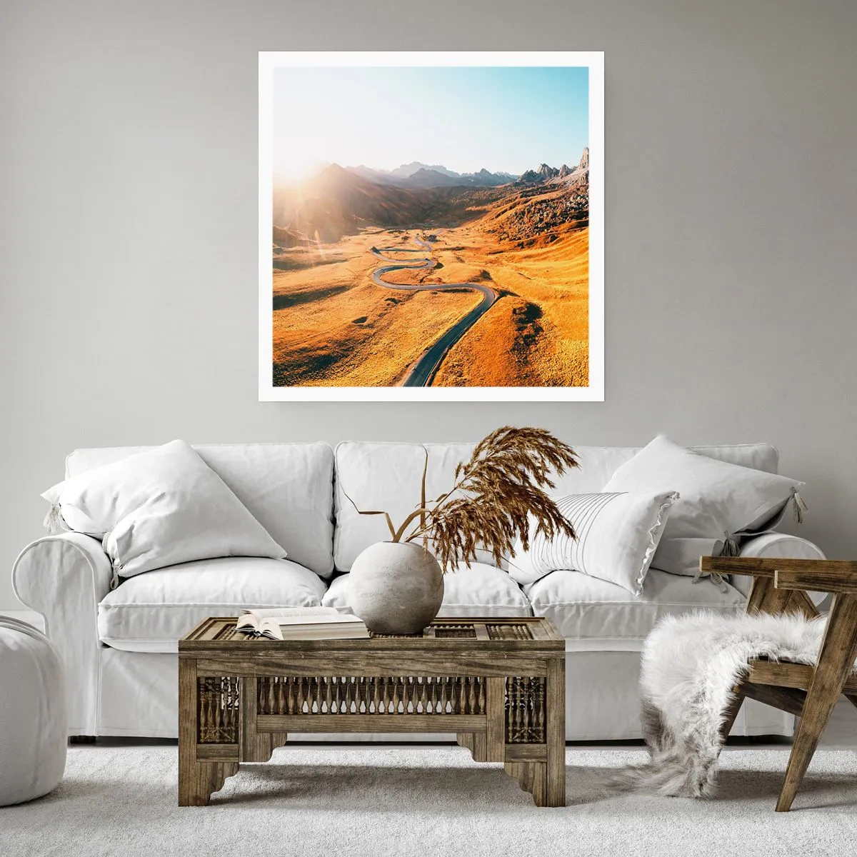 Affiche - Poster - Dans une vallée dorée - 60x60 cm