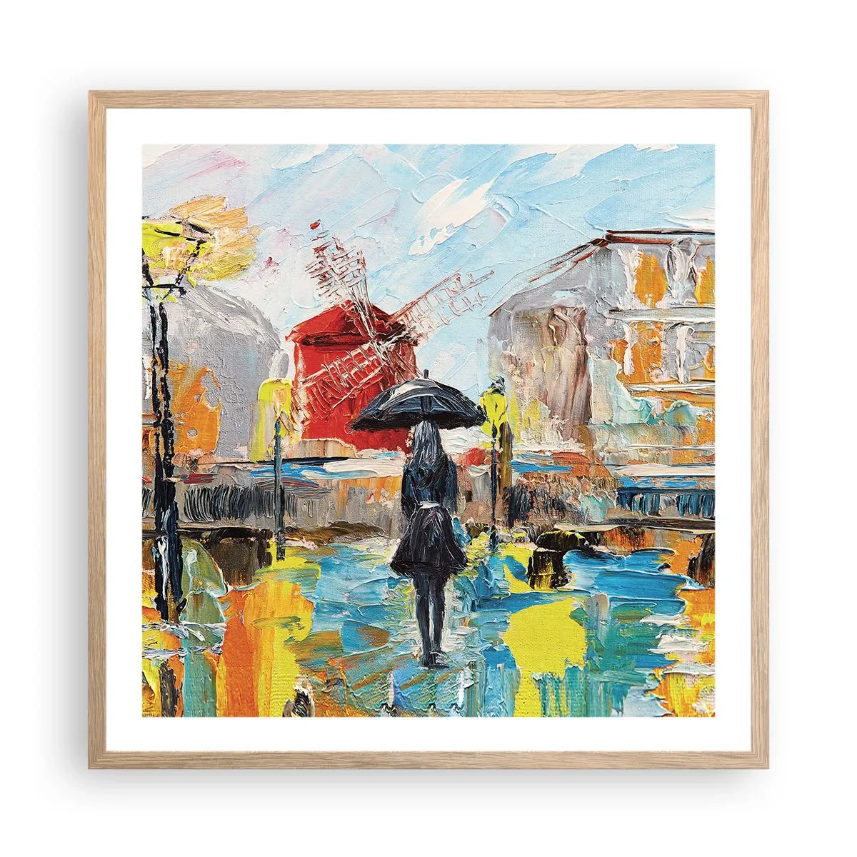 Affiche dans un chêne clair - Poster - Légende parisienne - 60x60 cm