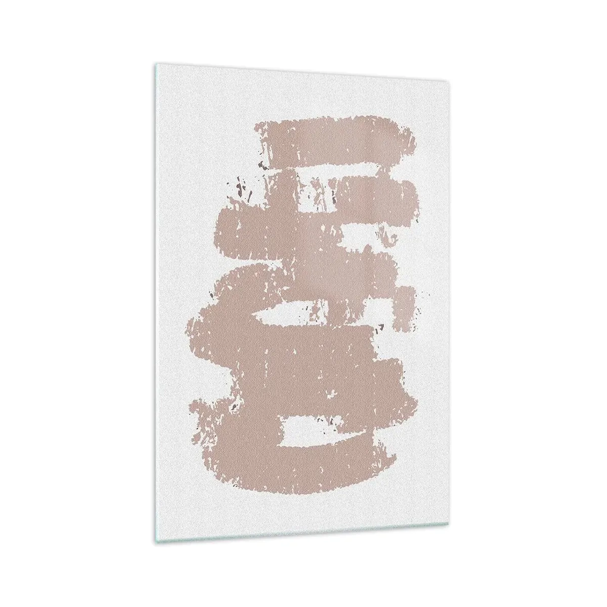 Impression sur verre - Image sur verre - Formes roses douces sur fond clair - 70x100cm - Abstraction en rose tendre - Décoration murale moderne pour le salon et la chambre ARTTOR