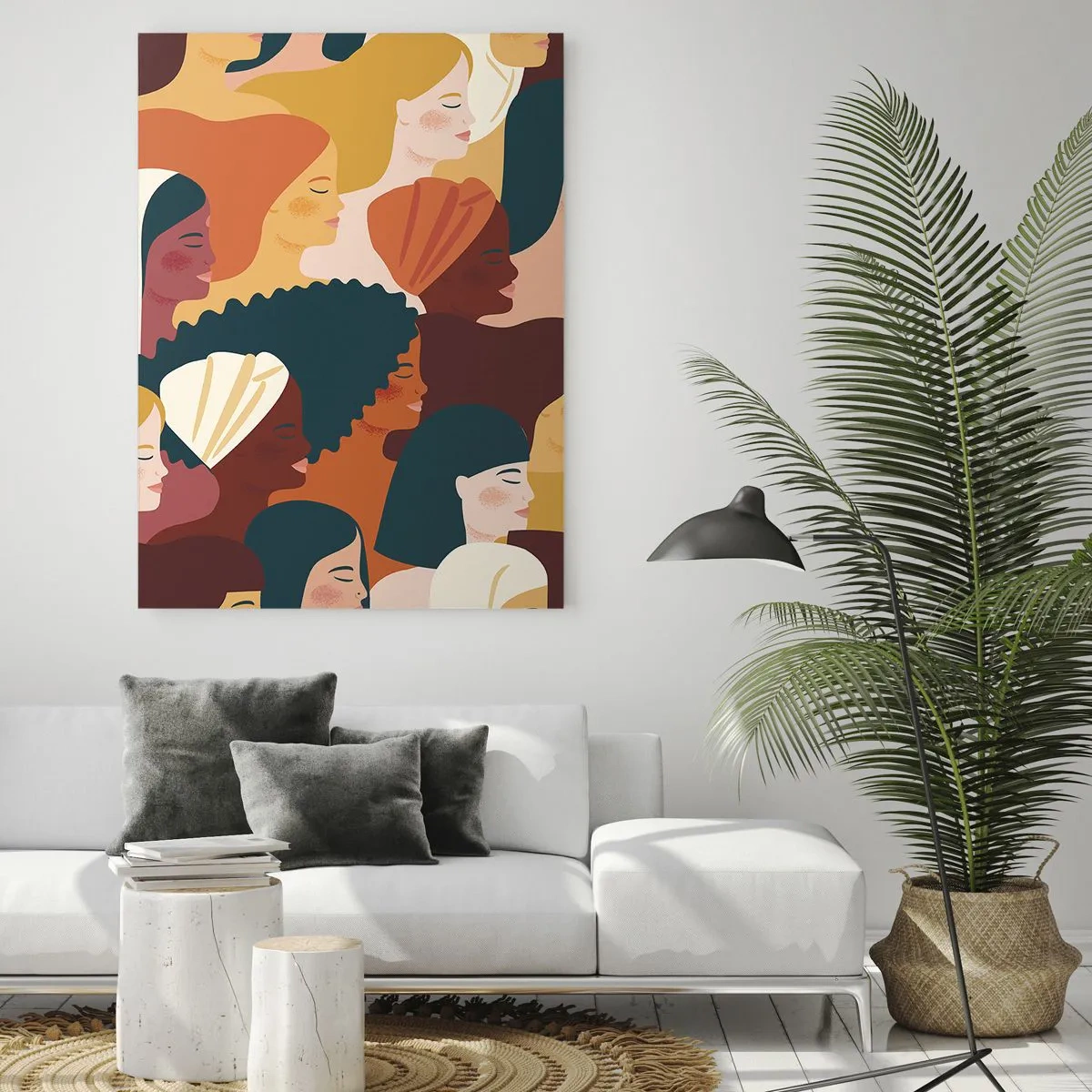 Impression sur verre - Image sur verre - Illustration élégante de diverses silhouettes féminines - 50x70cm - Uniquement la féminité - Décoration murale moderne pour le salon et la chambre ARTTOR