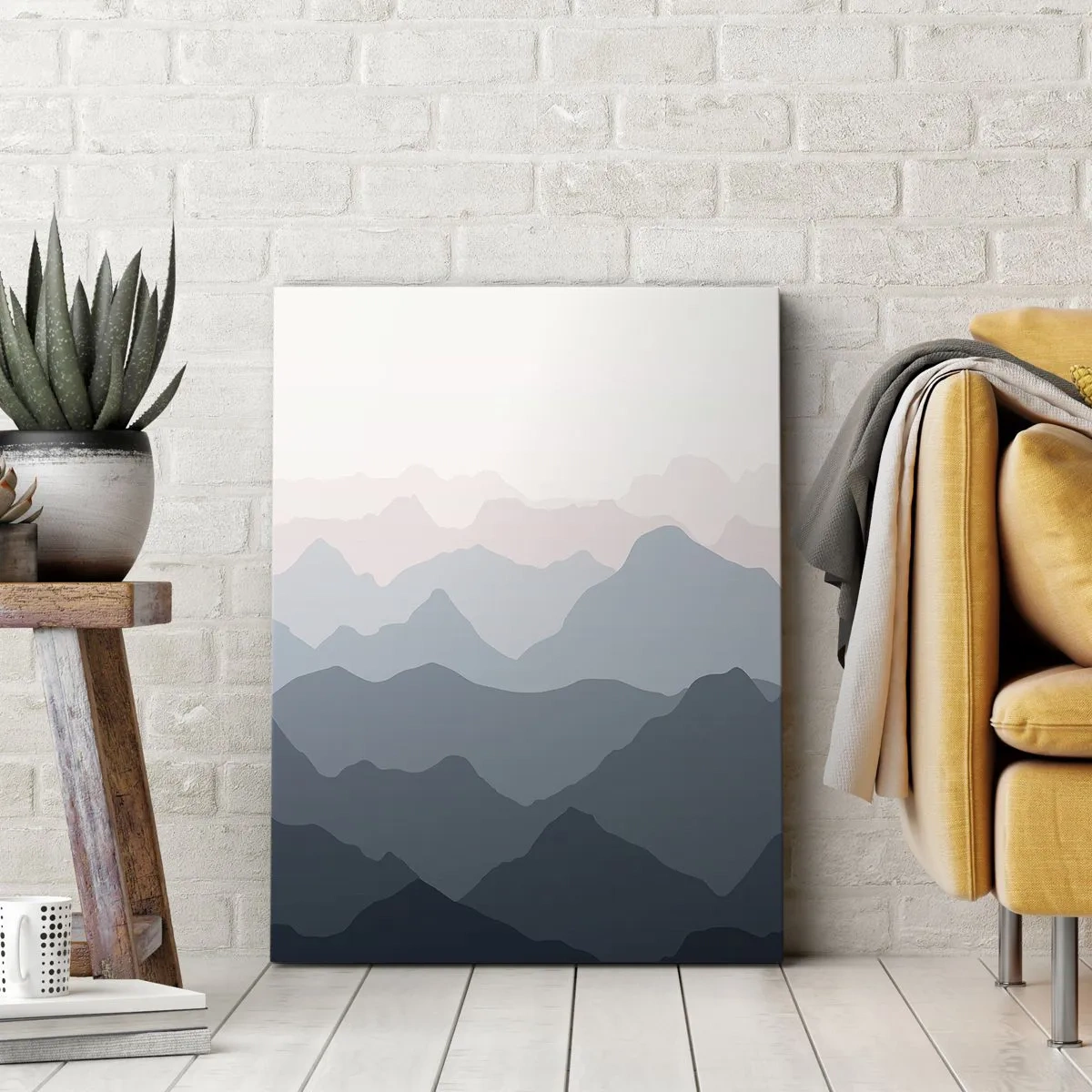 Impression sur toile - Image sur toile - Vagues de montagnes - 45x80 cm