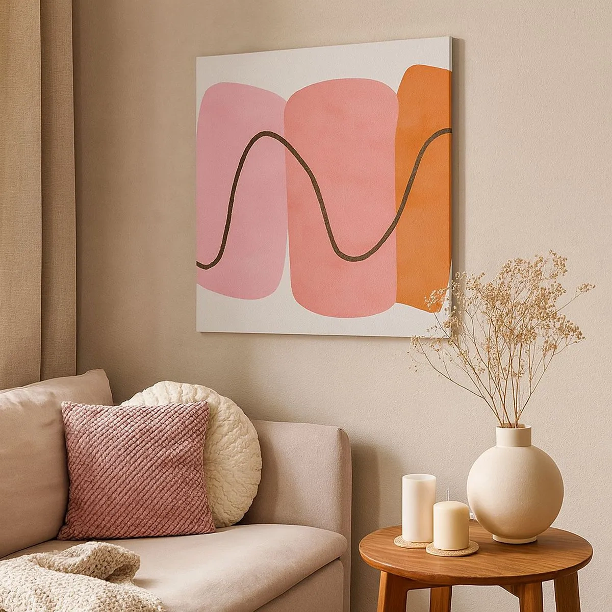 Impression sur toile - Image sur toile - mouvement doux des formes - 30x30 cm