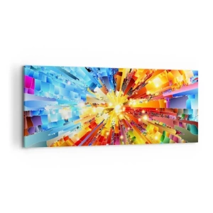 Impression sur toile - Image sur toile - Une explosion dynamique de couleurs et de lumière - 120x50cm - In medias res - Décoration murale moderne pour le salon et la chambre ARTTOR
