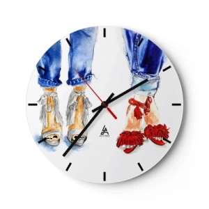 Horloge murale - Pendule murale - Peut-être irons-nous nous promener? - 40x40 cm