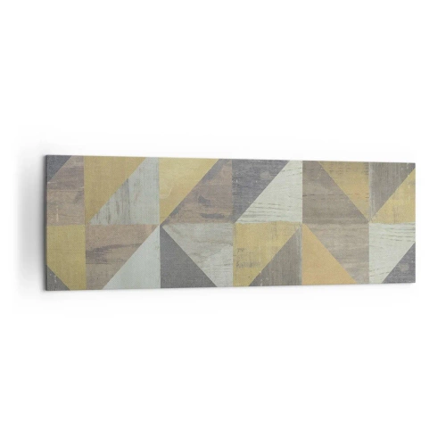 Impression sur toile - Image sur toile - Composition géométrique de triangles aux tons terreux - 160x50cm - Suivant l'angle du triangle - Décoration murale moderne pour le salon et la chambre ARTTOR