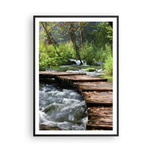 Affiche dans un cadre noir - Poster - Au-dessus de la cascade mousseuse - 70x100 cm