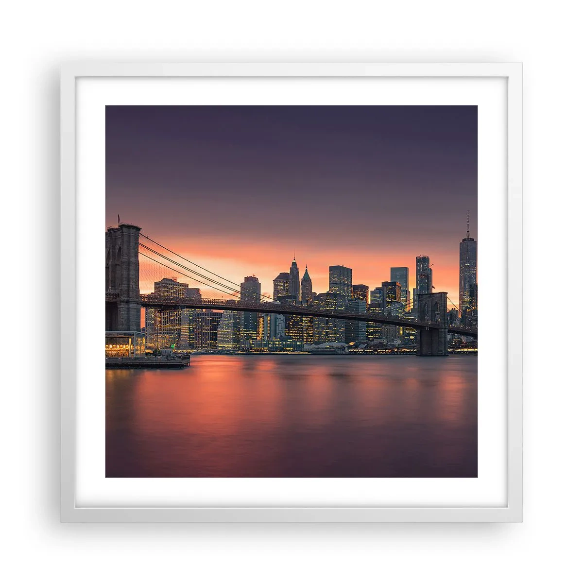 Affiche dans un cadre blanc - Poster - Immergé dans le silence lilas - 50x50 cm