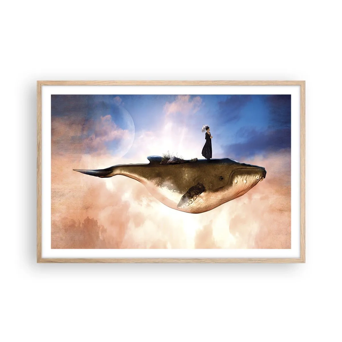 Affiche dans un chêne clair - Poster - Voyage irréel - 91x61 cm