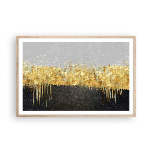 Affiche dans un chêne clair - Poster - Vers l'intérieur et vers le haut - 91x61 cm