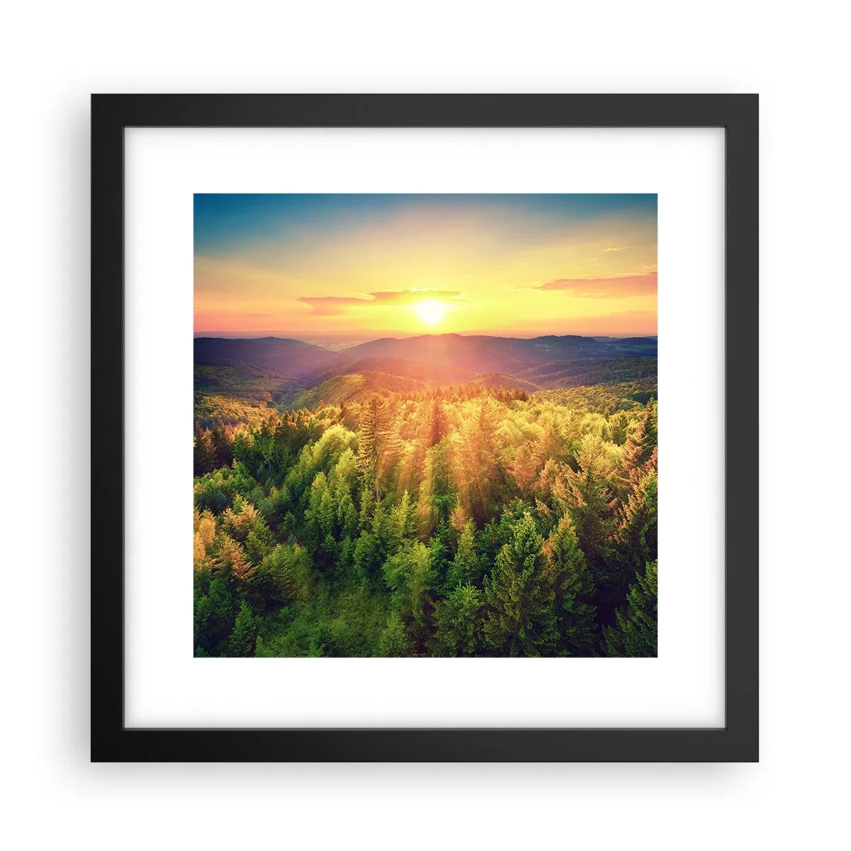 Affiche dans un cadre noir - Poster - Monts et sommets - 30x30 cm