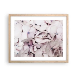 Affiche dans un chêne clair - Poster - Dans un flot de fleurs - 50x40 cm