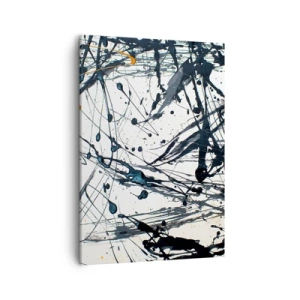 Impression sur toile - Image sur toile - Motif de peinture abstraite avec des lignes et des taches dynamiques - 50x70cm - Ca a du sens ou ça n'en a pas ? - Décoration murale moderne pour le salon et la chambre ARTTOR