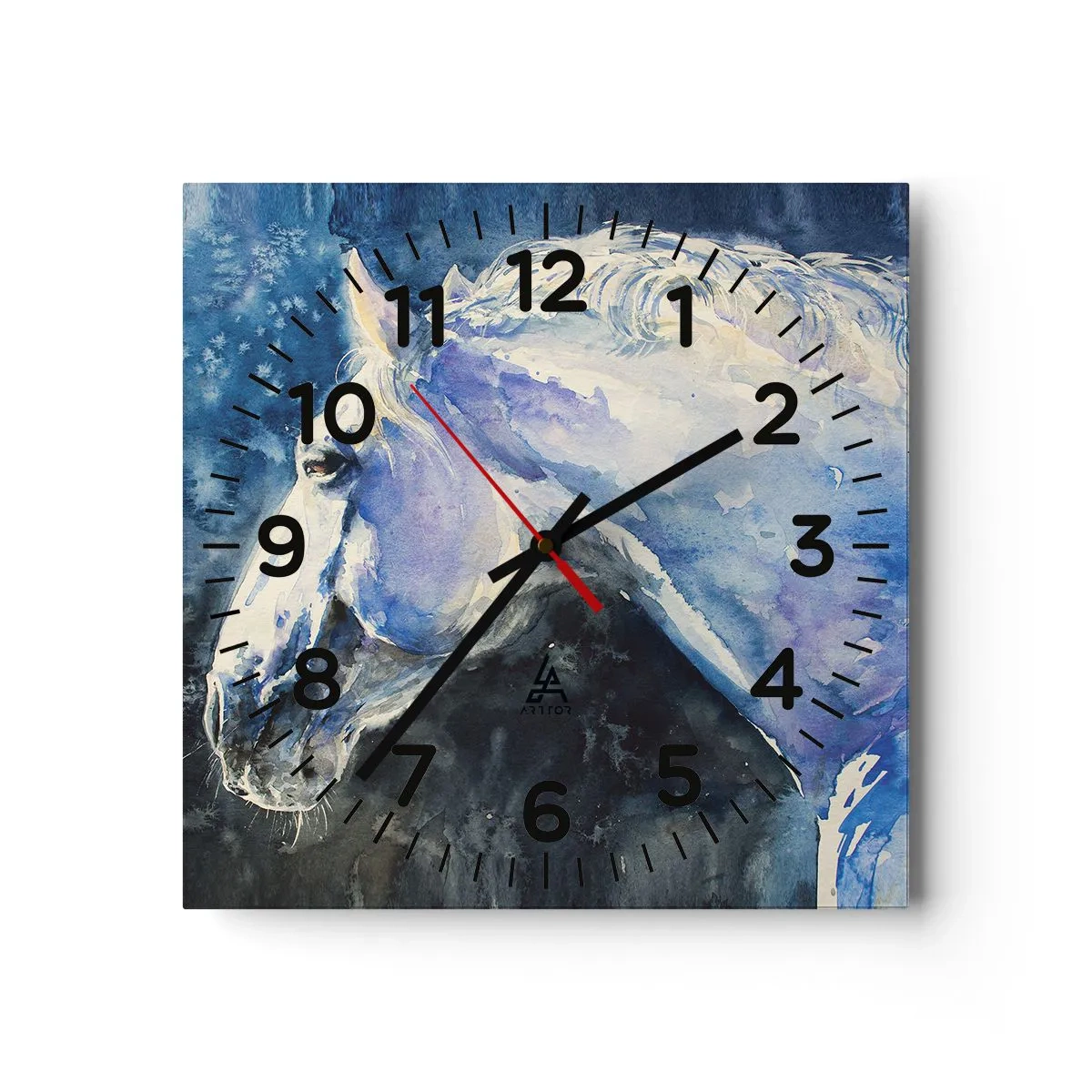 Horloge murale - Pendule murale - Portrait dans une lueur azur - 30x30 cm