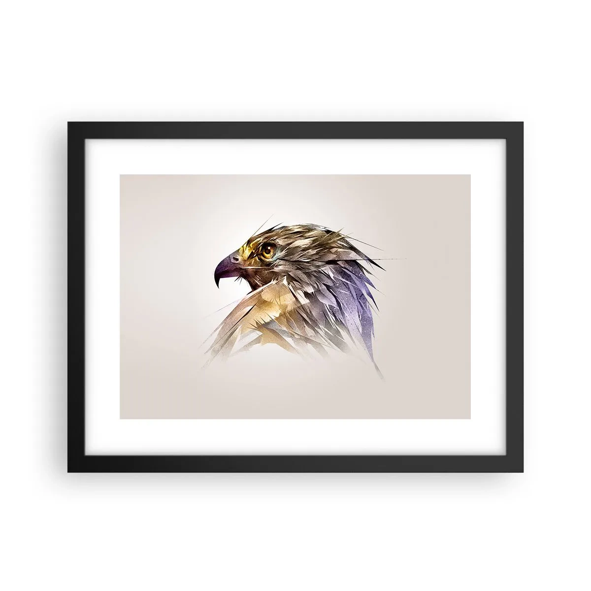 Affiche dans un cadre noir - Poster - Portrait d'un guerrier - 40x30 cm