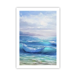 Affiche - Poster - Vagues de la mer contre le ciel bleu - 50x70cm - Il apporte un soulagement - Décoration murale moderne pour le salon et la chambre ARTTOR