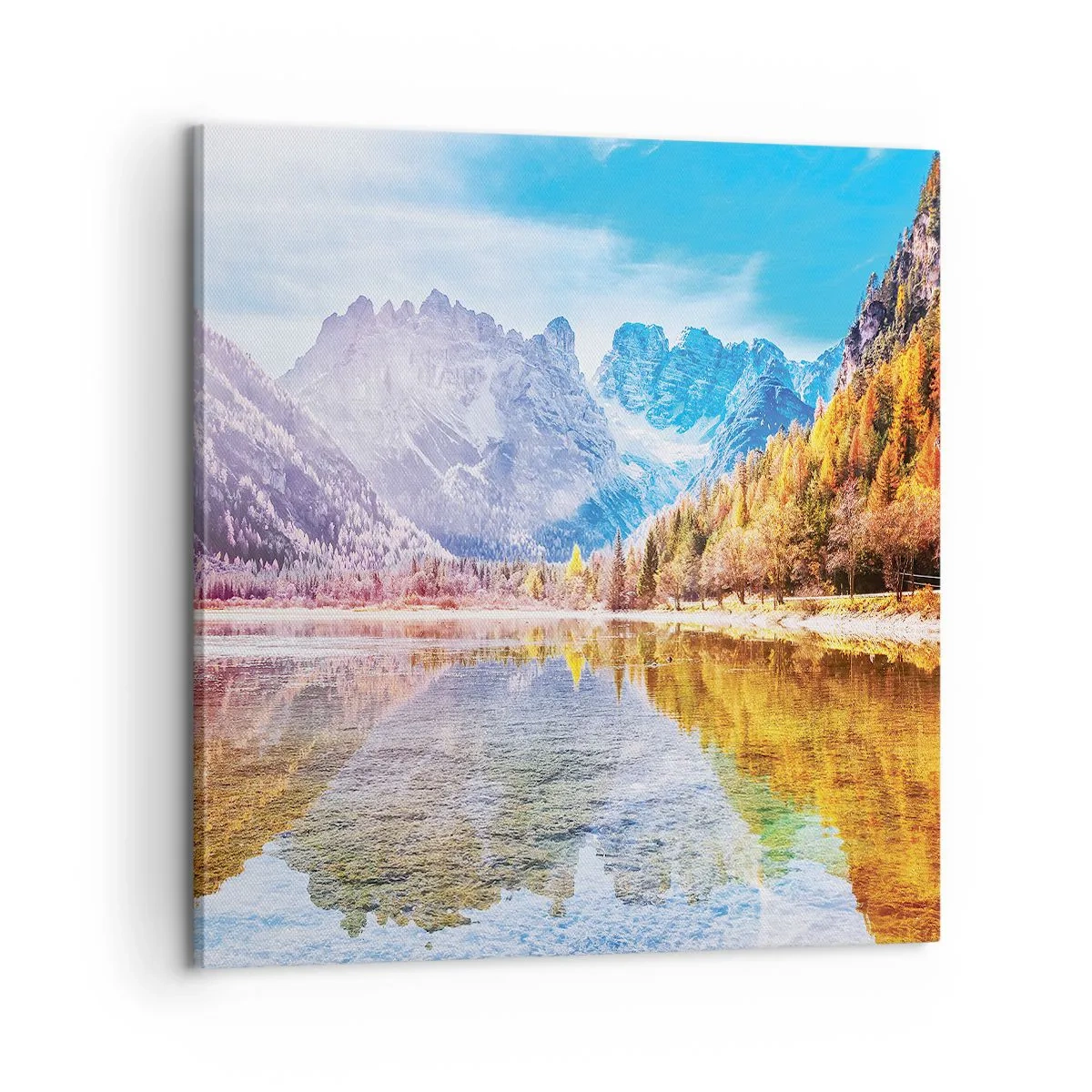 Impression sur toile - Image sur toile - C'est déjà le printemps à la montagne - 60x60 cm