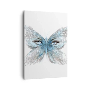 Impression sur toile - Image sur toile - Aquarelle artistique d'un papillon aux yeux bleus - 50x70cm - Mésange bleue Eros - Décoration murale moderne pour le salon et la chambre ARTTOR