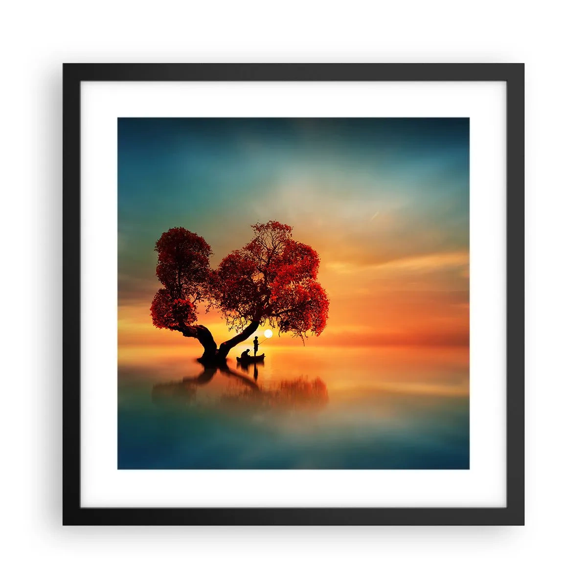 Affiche dans un cadre noir - Poster - Plénitude et éloignement sans monde - 40x40 cm