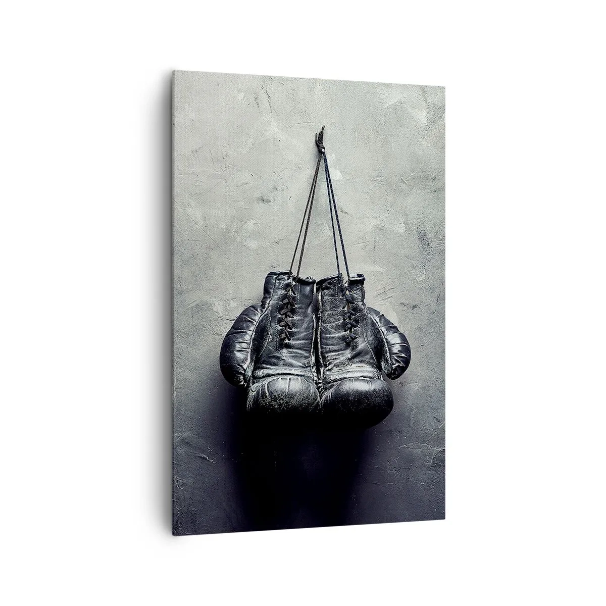 Impression sur toile - Image sur toile - De vieux gants de boxe contre le mur - 80x120cm - Un temps pour se battre et un temps pour la paix - Décoration murale moderne pour le salon et la chambre ARTTOR