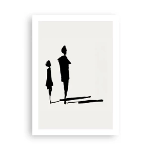 Affiche - Poster - Silhouettes de deux personnages en noir sur fond clair - 50x70cm - Êtes-vous sûr qu'ils sont ensemble ? - Décoration murale moderne pour le salon et la chambre ARTTOR