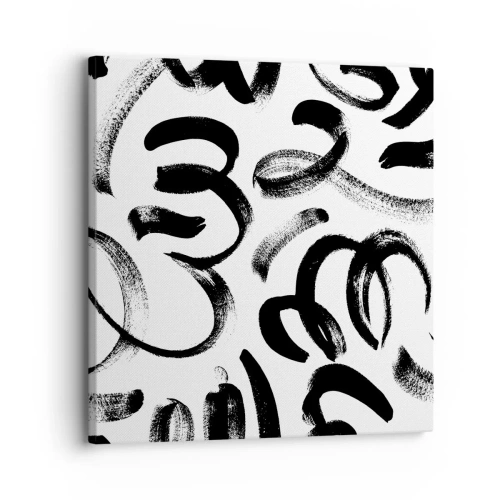 Impression sur toile - Image sur toile - Noir sur blanc - 30x30 cm