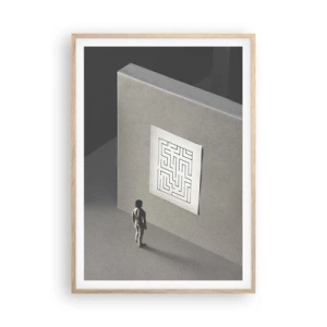 Affiche dans un chêne clair - Poster - Mais où suis-je? - 70x100 cm