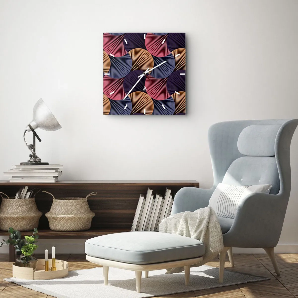 Horloge murale - Pendule murale - Dans un rythme circulaire - 30x30 cm