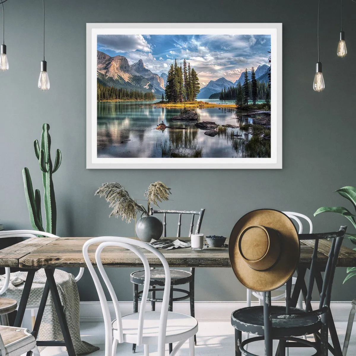 Affiche dans un cadre blanc - Poster - Sous les grandes eaux claires - 100x70 cm