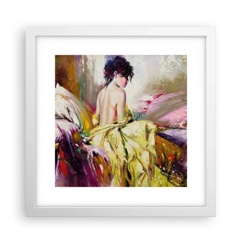 Affiche dans un cadre blanc - Poster - Entre les lèvres et le bord de la tasse - 30x30 cm