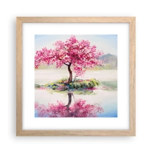 Affiche dans un chêne clair - Poster - Fête du Printemps - 30x30 cm