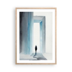 Affiche dans un chêne clair - Poster - Vivez sans limites - 50x70 cm