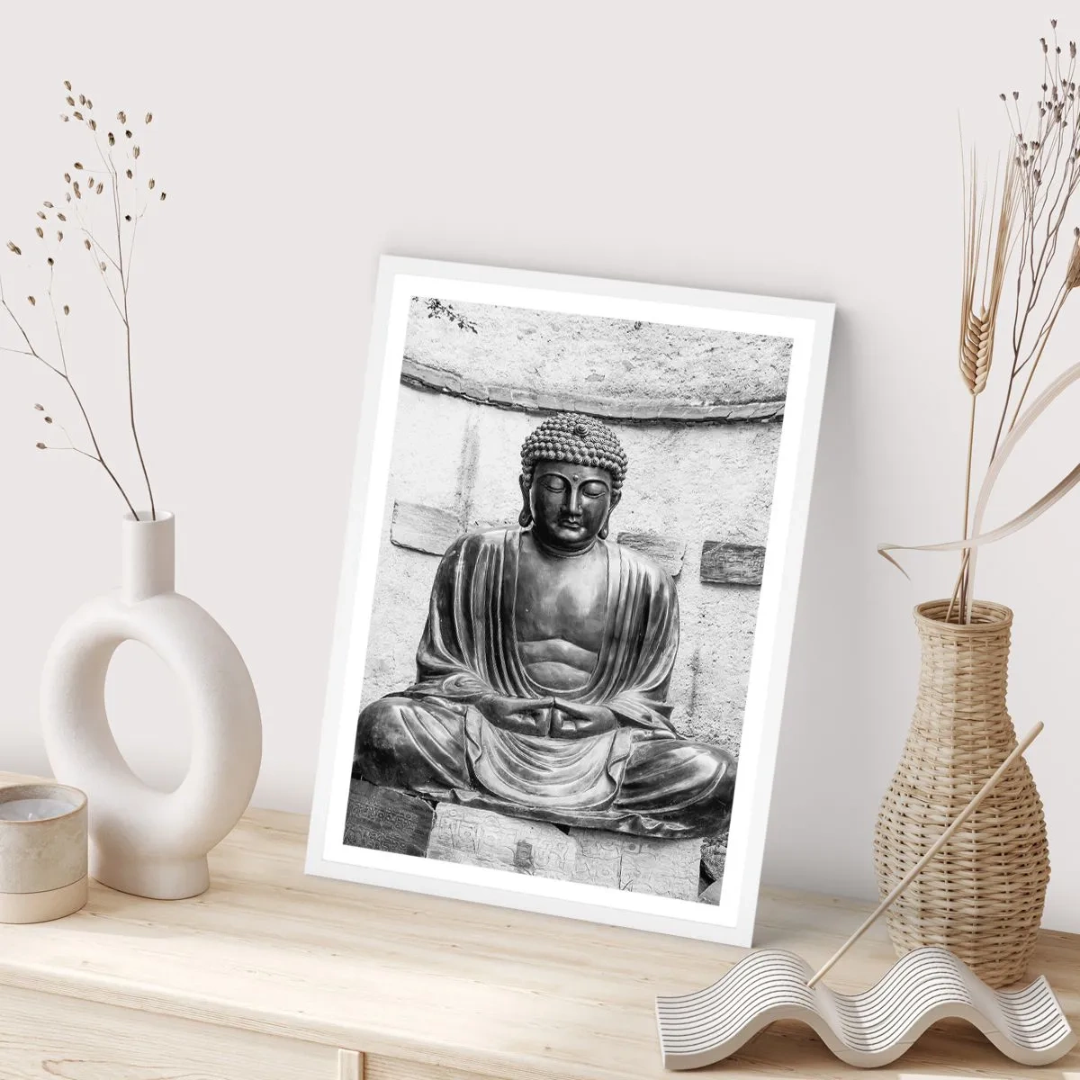 Affiche dans un cadre blanc - Poster - A la source de la paix - 70x100 cm