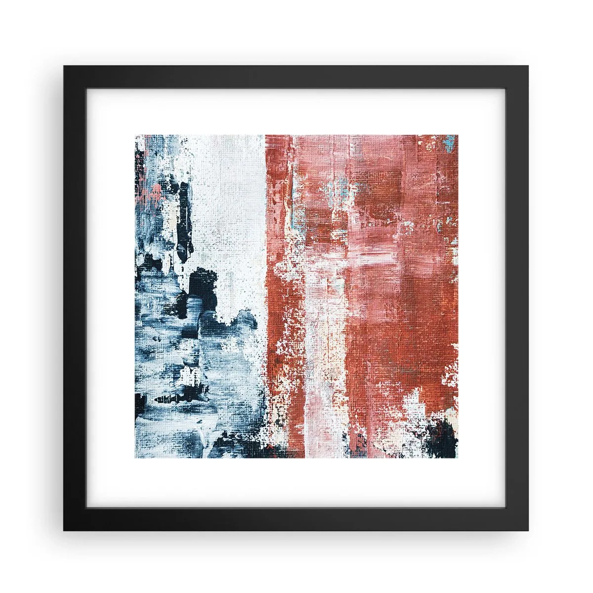 Affiche dans un cadre noir - Poster - Moitié-moitié abstrait - 30x30 cm