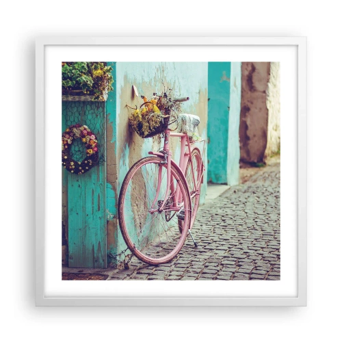 Affiche dans un cadre blanc - Poster - Je reviens tout de suite - 50x50 cm