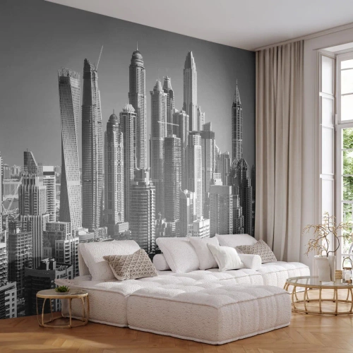 Papier Peint Photo Premium Sand - Ville sur le désert - Architecture, Ville, Dubai - 200x140 cm