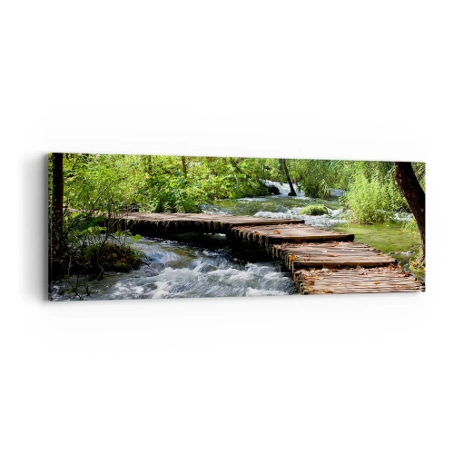 Impression sur toile - Image sur toile - Au-dessus de la cascade mousseuse - 90x30 cm