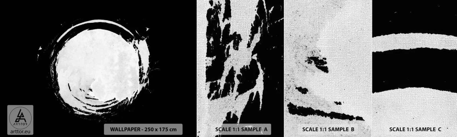 Échantillon de Papier Peint Premium Canvas - Belle sortie - Roue, Planète, Lune - 100x30 cm