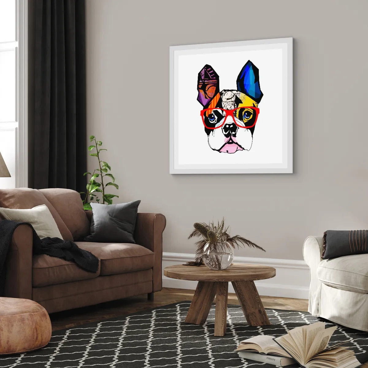 Affiche dans un cadre blanc - Poster - Intellectuel - 50x50 cm