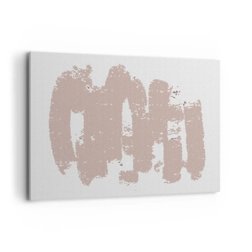 Impression sur toile - Image sur toile - Formes roses douces sur fond clair - 120x80cm - Abstraction en rose tendre - Décoration murale moderne pour le salon et la chambre ARTTOR