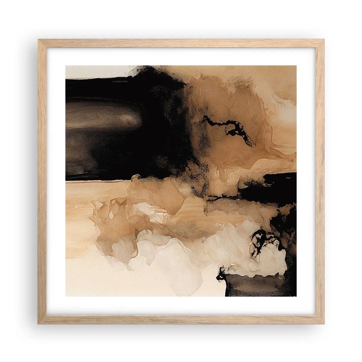 Affiche dans un chêne clair - Poster - Une abstraction intrigante - 50x50 cm