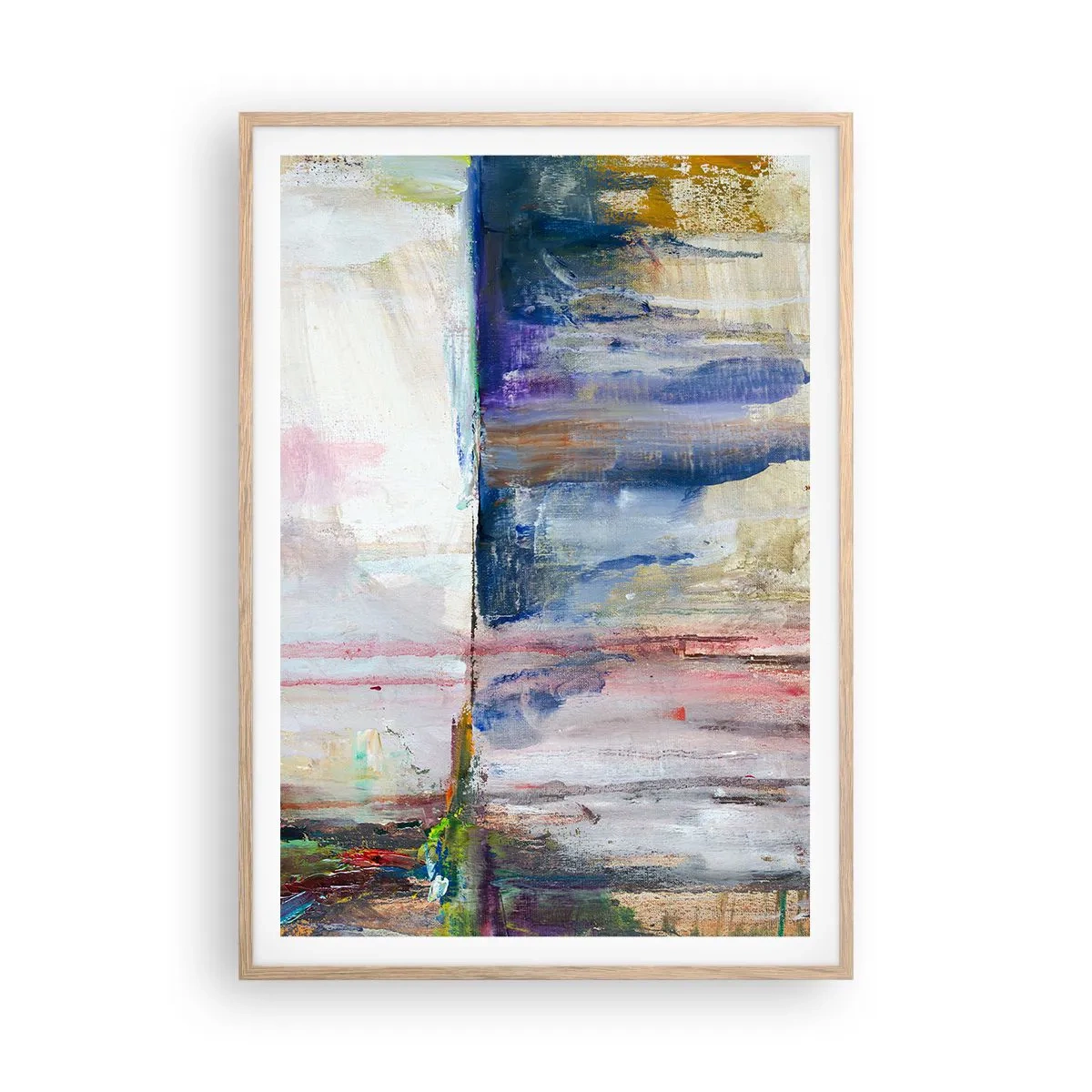 Affiche dans un chêne clair - Poster - Impressions et associations colorées - 70x100 cm