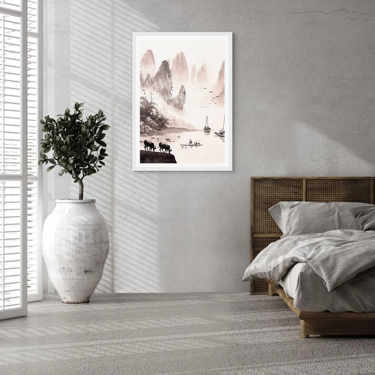 Affiche dans un cadre blanc - Poster - Le quotidien exotique de l'Orient - 50x70 cm