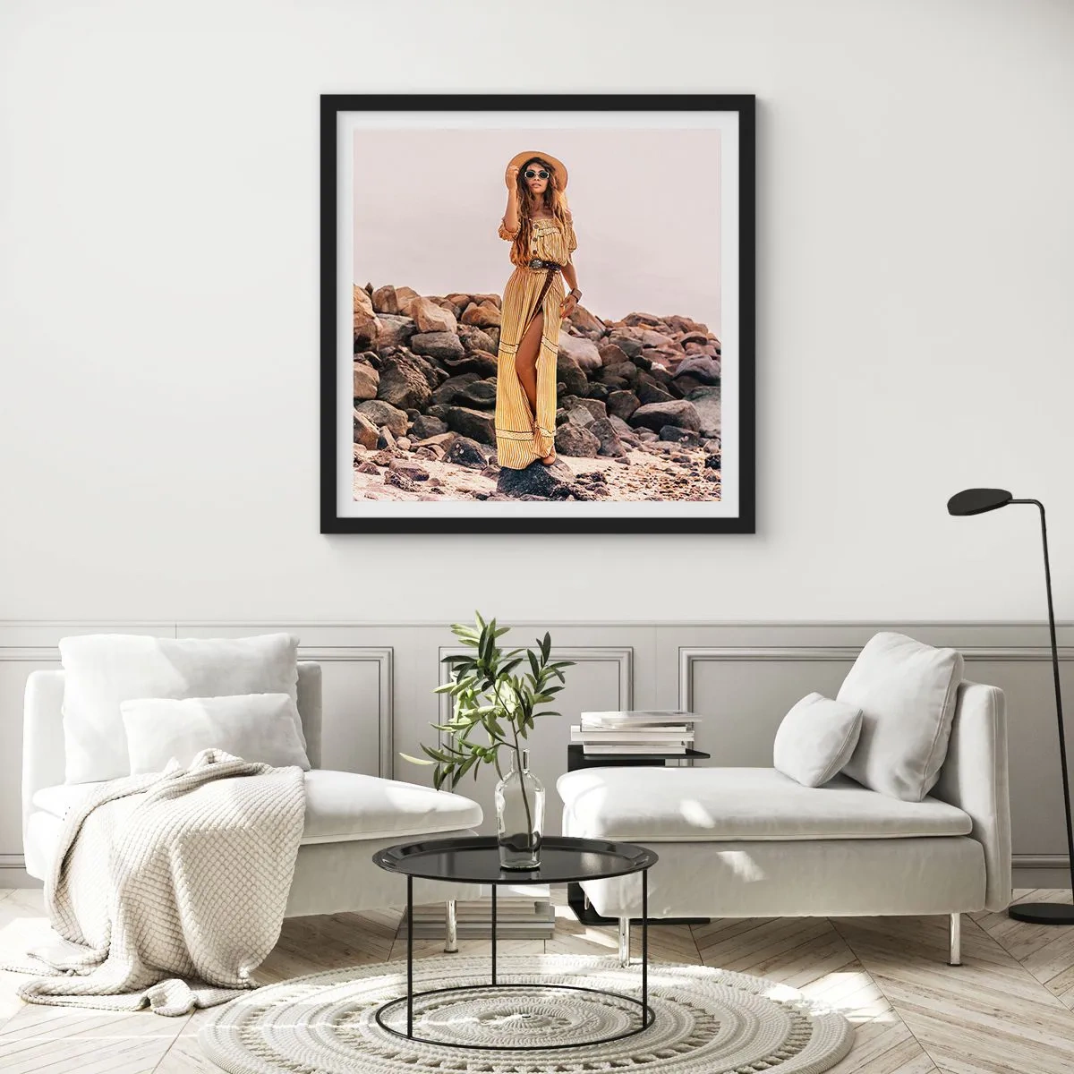 Affiche dans un cadre noir - Poster - La magie des pierres - 30x30 cm